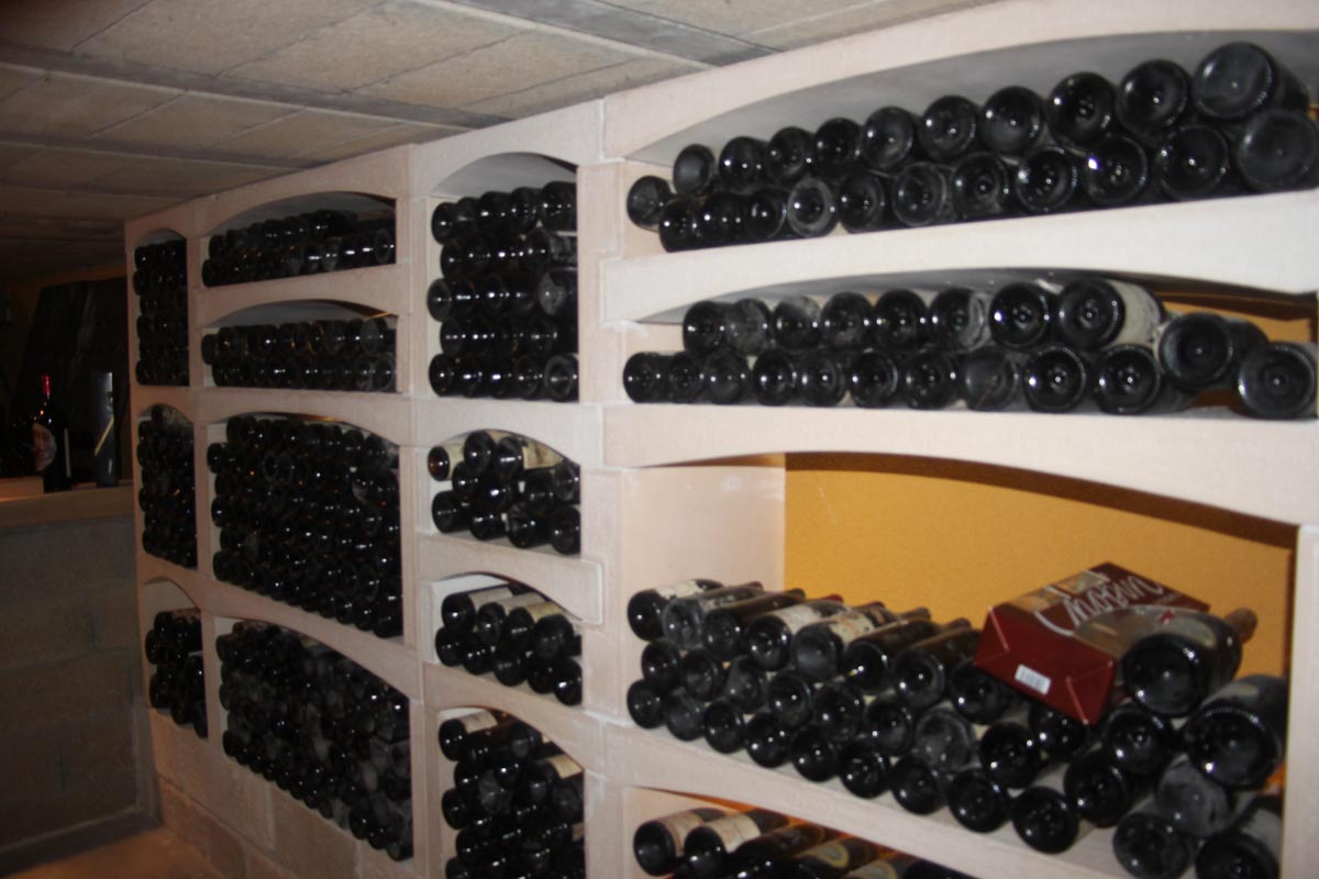 Casier à bouteilles en pierre reconstituée, étagères à vin, modulables