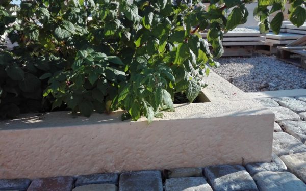 Bordure de jardin droite, jardinière modulable, aspect ciselé bouchardé, longueur 125, largeur 27 cm – Image 8