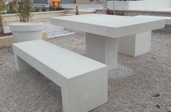 Table carrée en béton (160x100 cm) – Image 2