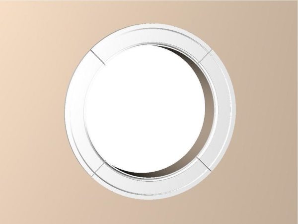 Œil-de-bœuf en plaquettes d'encadrement; 4 éléments; diam. 90