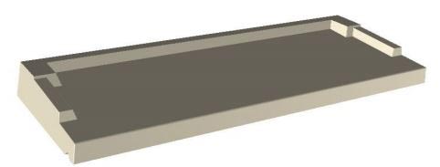 Seuil pour porte d’entrée avec isolation, gamme Tradition, profondeur 41,  longueur 100 cm