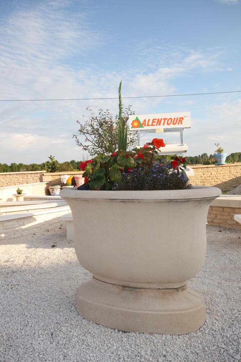 Grande Vasque Jardin en Pierre Reconstituée pour Fleurs sur Pied