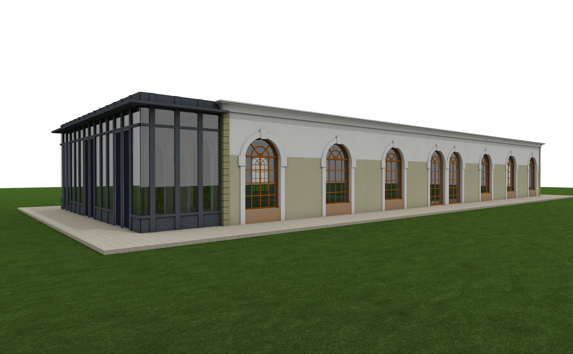 Projet de construction d'une nouvelle salle de réception au Château d'Arcelot 21310 suivant le concept Maison ECO projet-orangerie-arcelot-chateau-alentour-pierre-beton