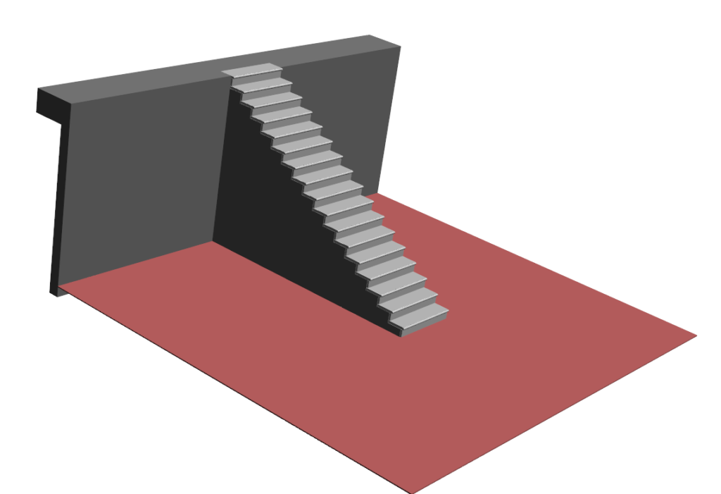 O.1-Escalier droit Altar Arrondi 1 côté Ens