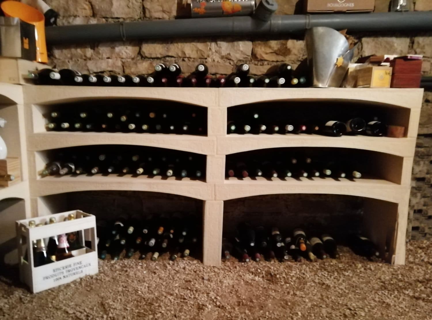 Casier à bouteilles en pierre reconstituée, étagères à vin, modulables