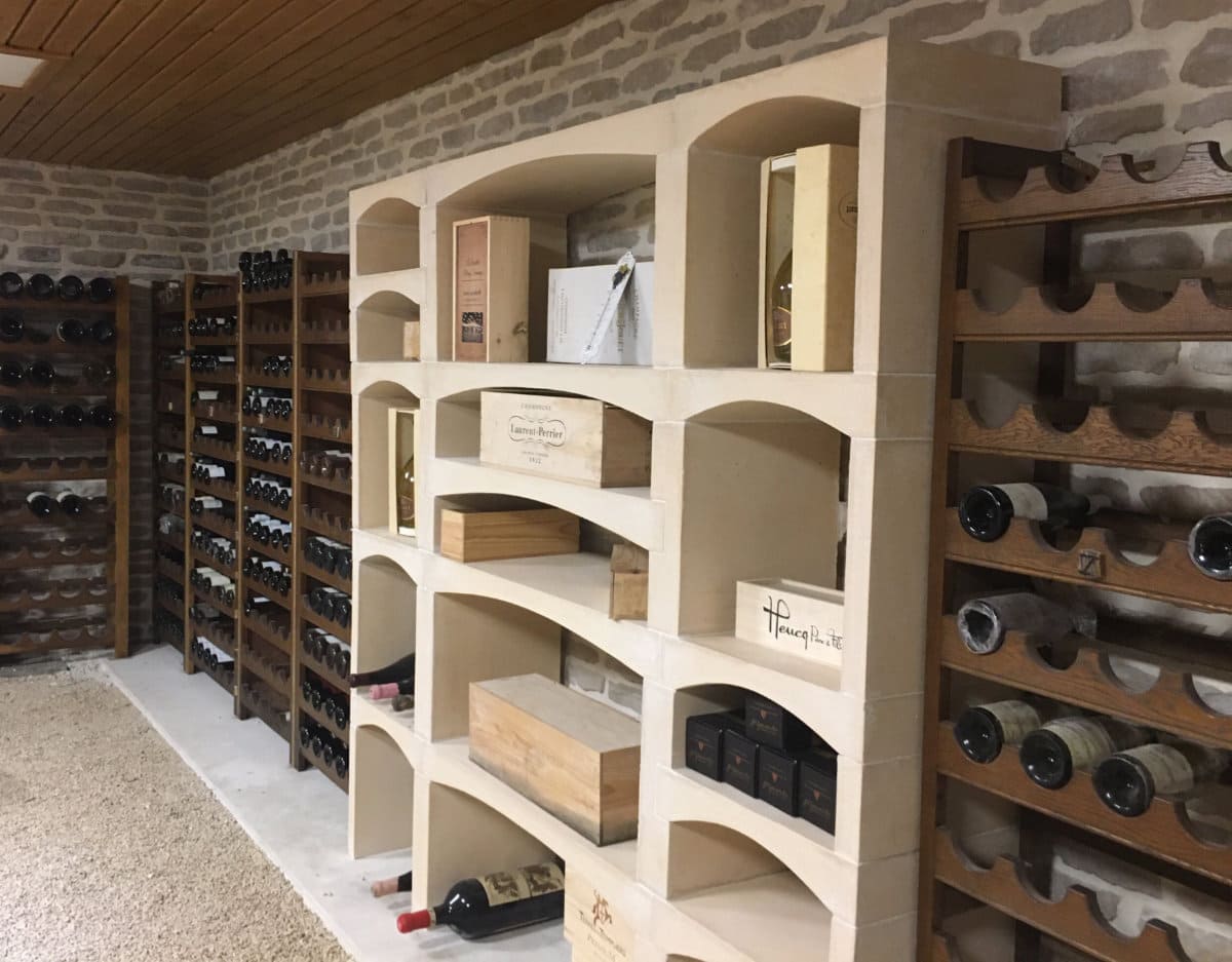 Casier à bouteilles en pierre reconstituée, étagères à vin, modulables